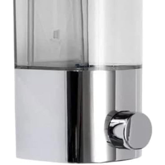 500ml Liquid Dispenser in Chrome for Liquid Soap, Shampoo, Body Wash or Sanitizer | Made in ABS Plastic | Wall Mounted