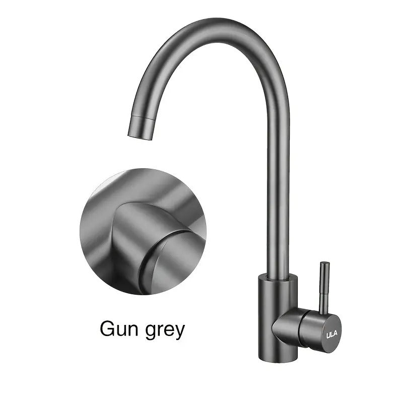 Heavy Duty Round Neck Kitchen Mixers in Stainless Steel | Matt Black, Gun Metal & Shiny Gold