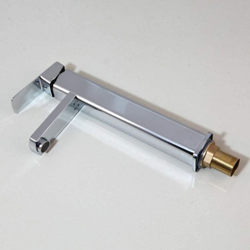 Premium Bathroom Basin 12" inch Faucet in Shiny Chrome | Hot and Cold Mixer | Stainless Steel Handle with PVC Body
