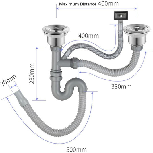 Sink Drain Fitting 3.5" inches Inlet Size