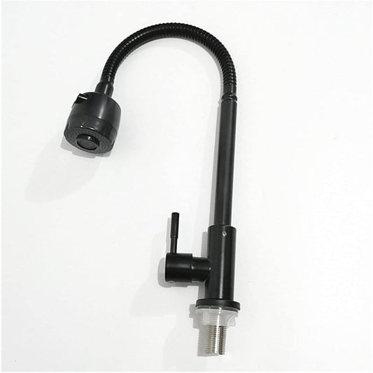 Flexible Neck Faucet with Dual Water Flow in Matt Black Stainless Steel | Single Line | Easy to Install