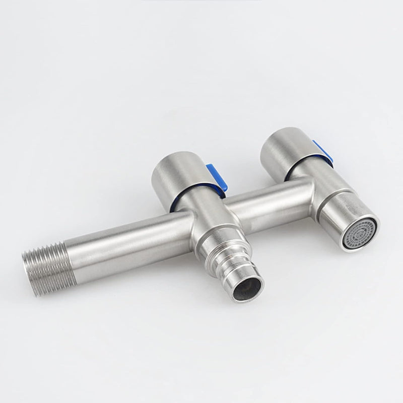 Double Bibcock in Stainless Steel for Toilet, Bathrooms & Wash Areas