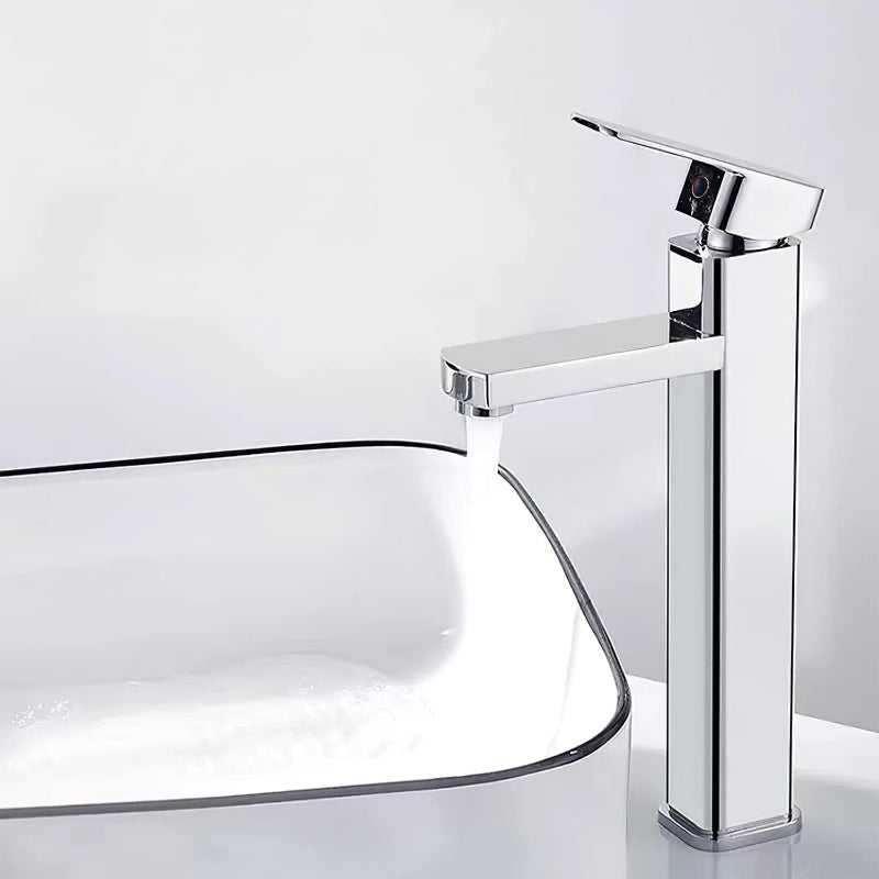 Premium Bathroom Basin 12" inch Faucet in Shiny Chrome | Hot and Cold Mixer | Stainless Steel Handle with PVC Body