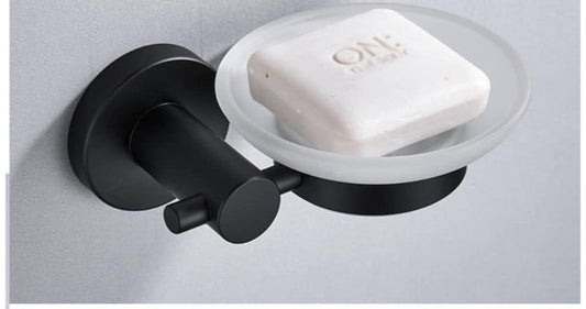 Wesda Soap Holder Stainless Steel with Ceramic Plate in Matt Black