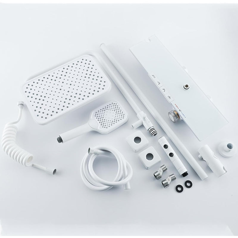 Premium Piano LED Bathroom Shower Set with Basin Mixer