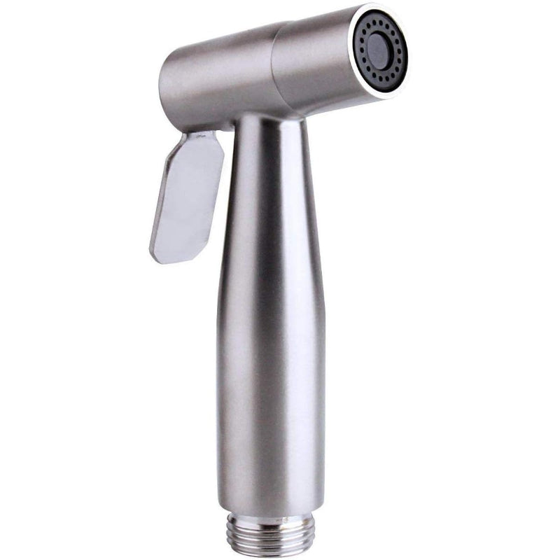 Stainless Steel Muslim Shower Set 5"inches Head + 1 Meter Spring Pipe in Silver | High Water Pressure | Easy Installation