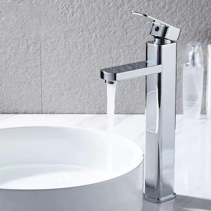 Premium Bathroom Basin 12" inch Faucet in Shiny Chrome | Hot and Cold Mixer | Stainless Steel Handle with PVC Body