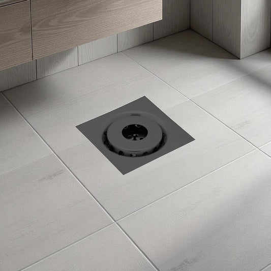 6x6" inch Floor Drain in Stainless Steel Matt Black