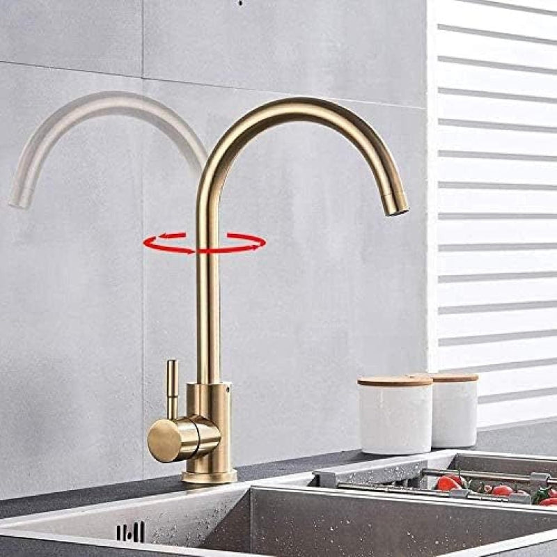 Heavy Duty Round Neck Kitchen Mixers in Stainless Steel | Matt Black, Gun Metal & Shiny Gold