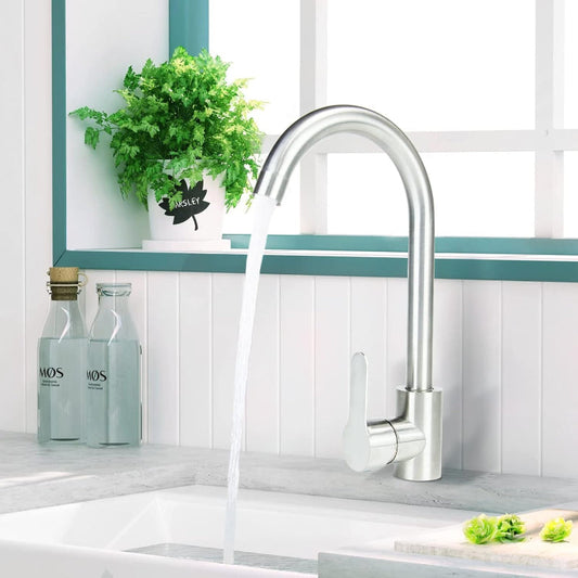 12" inches Round Neck Kitchen Mixer in Stainless Steel | Hot and Cold Mixer