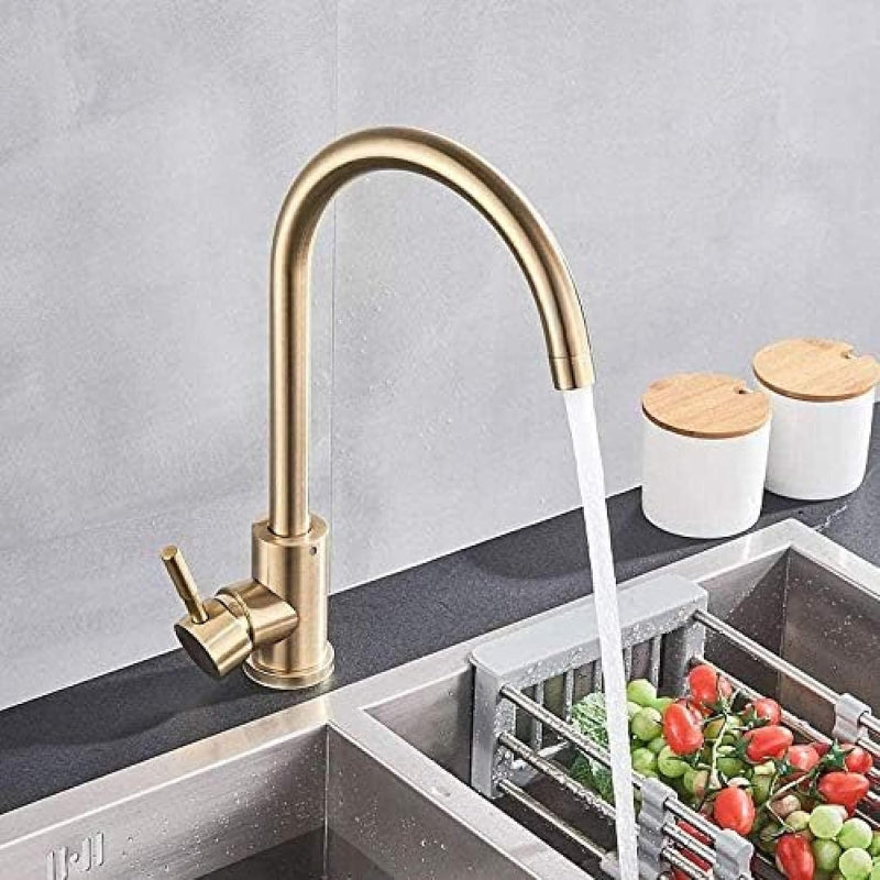 Heavy Duty Round Neck Kitchen Mixers in Stainless Steel | Matt Black, Gun Metal & Shiny Gold