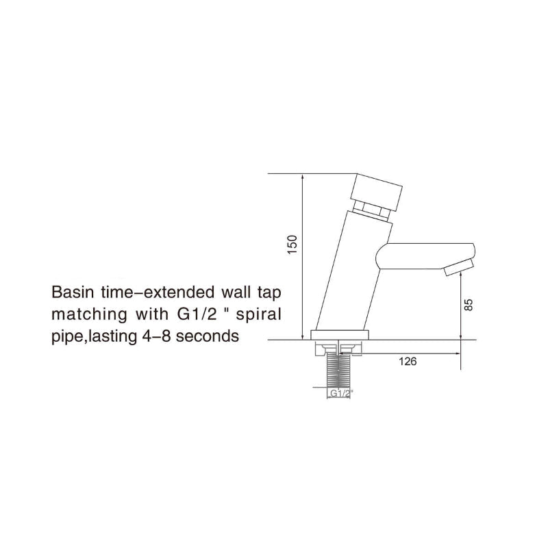Auto Off Push Button Faucet in Brass | Auto Off in 5 to 8 Seconds | Single Line | Deck Mounted | for Bathrooms and Kitchens