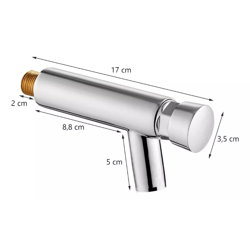 Auto Off Push Button Faucet in Brass | Auto Off in 5 to 8 Seconds | Single Line | Wall Mounted | for Bathrooms and Kitchens