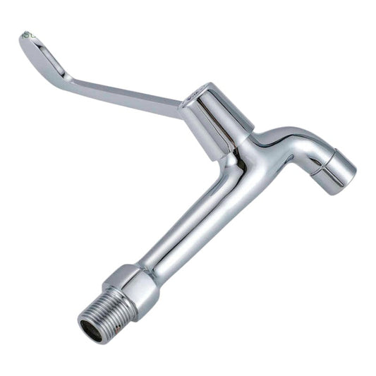 Elbow Operated Long Lever Medical Basin Faucet in Stainless Steel | Wall Mounted | Single Line | for Laboratories and Hospitals