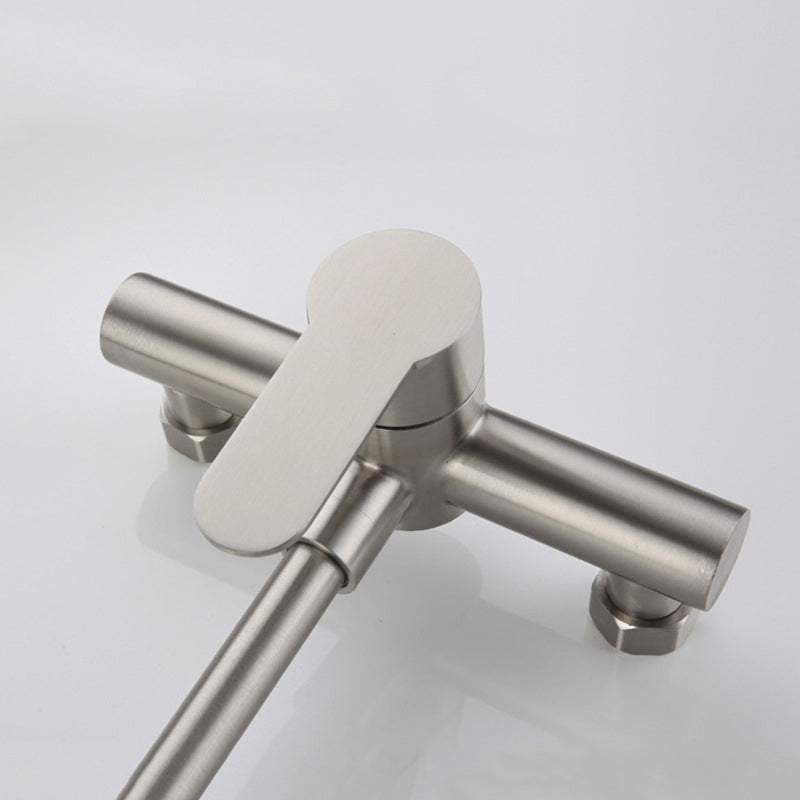 Premium 12" inches Kitchen Faucet in Stainless Steel | Brushed Nickle | Hot and Cold Mixer | Wall Mounted | 360° Moveable
