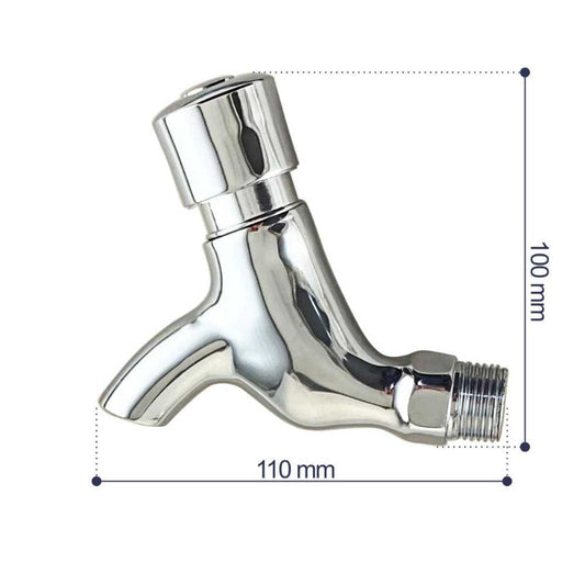 Auto Off Push Button Bibcock in Stainless Steel | Auto Off in 5 to 8 Seconds | Wall Mounted | for Bathrooms and Kitchens
