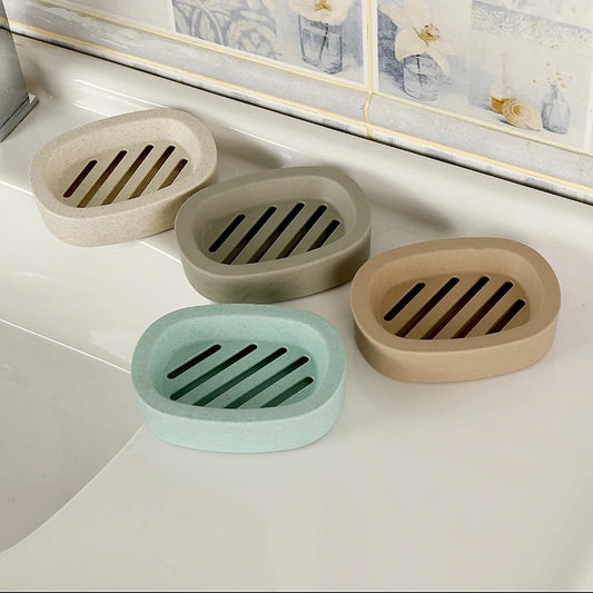 4pcs Bathroom Accessories Light Beige | Dispenser + Brush Holder + Soap Dish + Rinse Cup