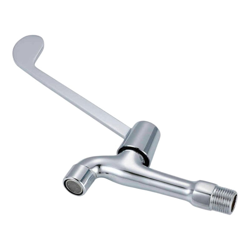 Elbow Operated Long Lever Medical Basin Faucet in Stainless Steel | Wall Mounted | Single Line | for Laboratories and Hospitals