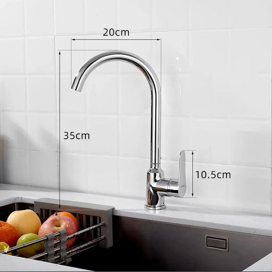 Round Neck PVC Kitchen Mixer in Shiny Chrome | Hot and Cold Mixer | Easy to Install