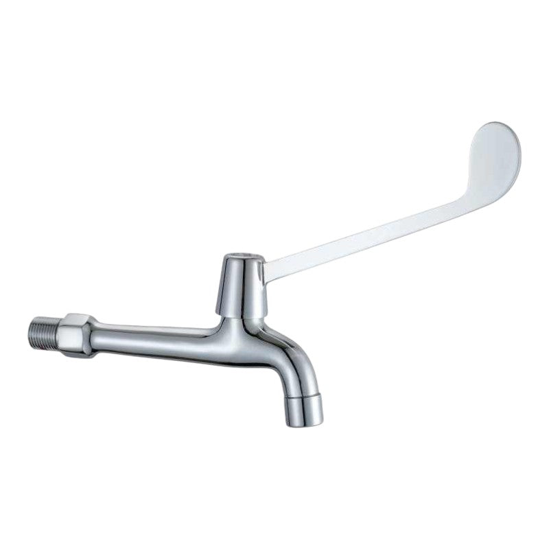 Elbow Operated Long Lever Medical Basin Faucet in Stainless Steel | Wall Mounted | Single Line | for Laboratories and Hospitals
