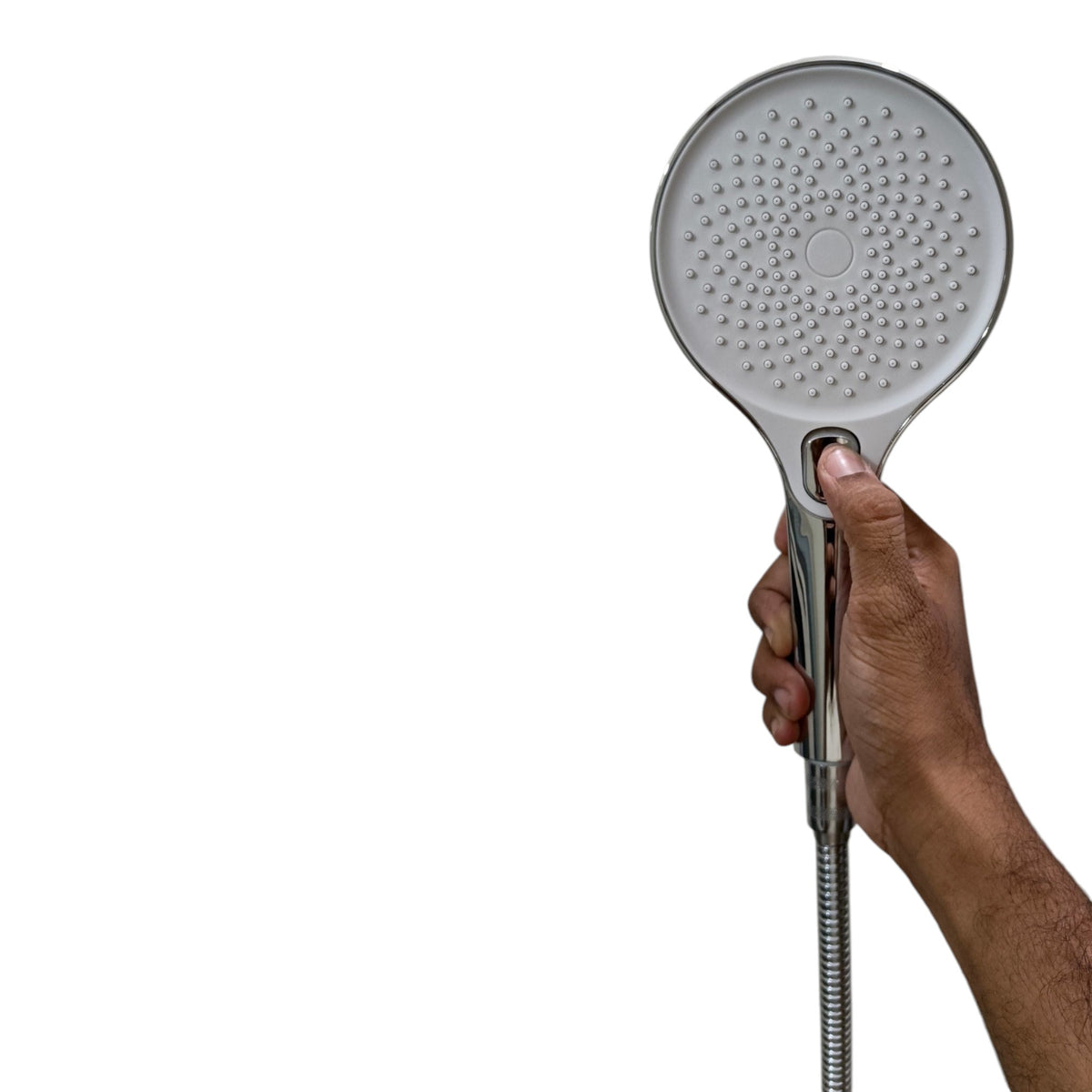 Premium Bath Shower Complete Set in Shiny Chrome | 10" inch Shower + 1.5 Meter Pipe + Holder | Made in Durable ABS Plastic | Multi Water Flow | High Water Pressure | Easy Installation