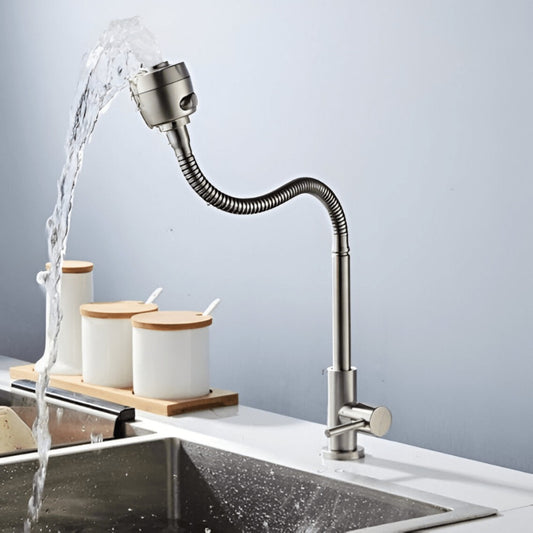 Premium Flexible Neck Kitchen Mixer in Stainless Steel | Hot and Cold Mixer | 360° Moveable