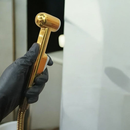 Premium Muslim Shower Head 7"inches in Shiny Gold | Durable ABS Plastic | High Water Pressure | Easy Installation