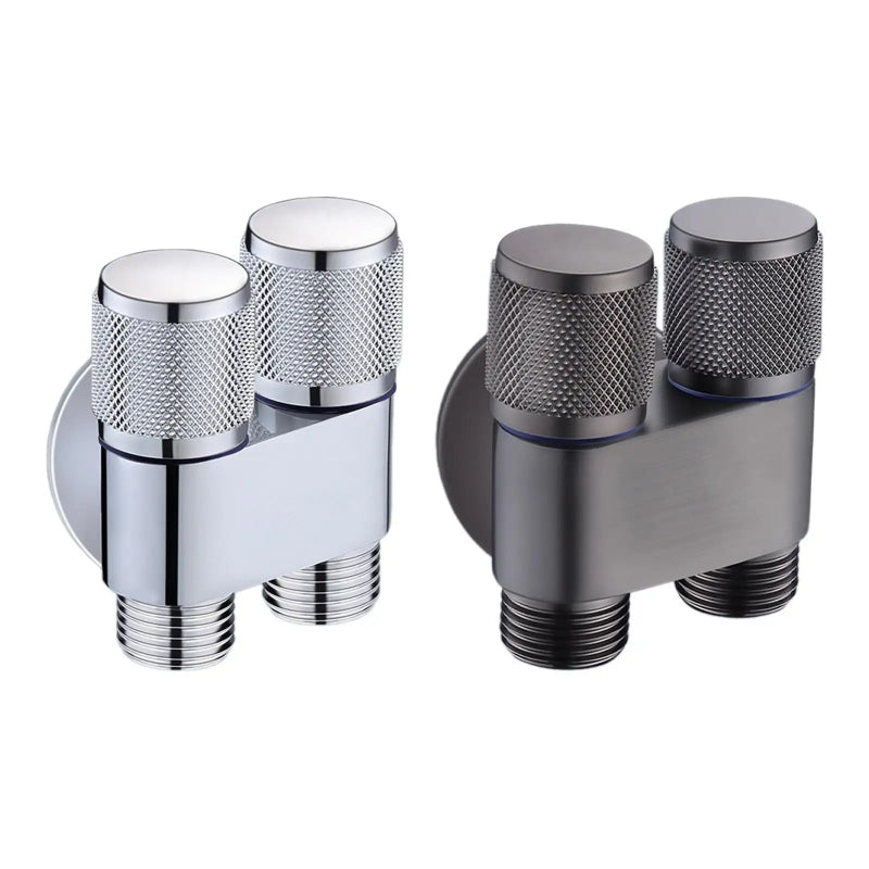 2 in 1 Double Heavy T-Cock Stainless Steel with Toilet Shower Set in ABS Plastic | Black, Chrome & Gun Grey