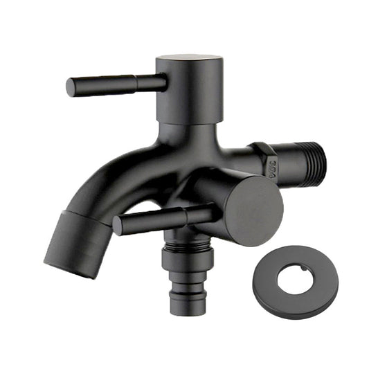 Double Bib Tap In Matt Black Stainless Steel