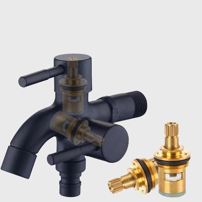 Double Bib Tap In Matt Black Stainless Steel