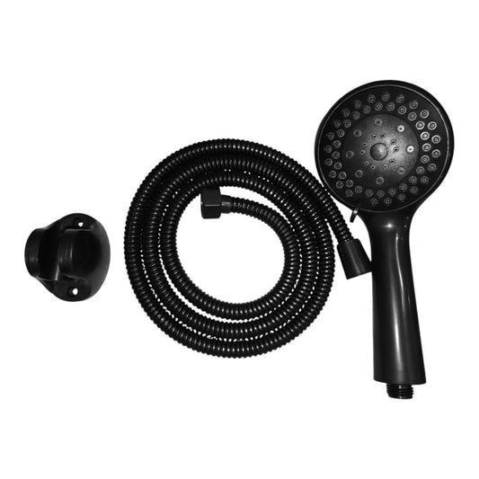 5 in 1 Hand Shower Set for Bathing Matt Black | 9" inches Head + 1.5 Meter Stainless Steel Pipe | Made in Durable ABS Plastic