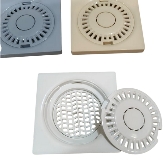 Premium 6x6" Inch Floor Drain in ABS Plastic | Colours Black, White, Ivory, Grey & More