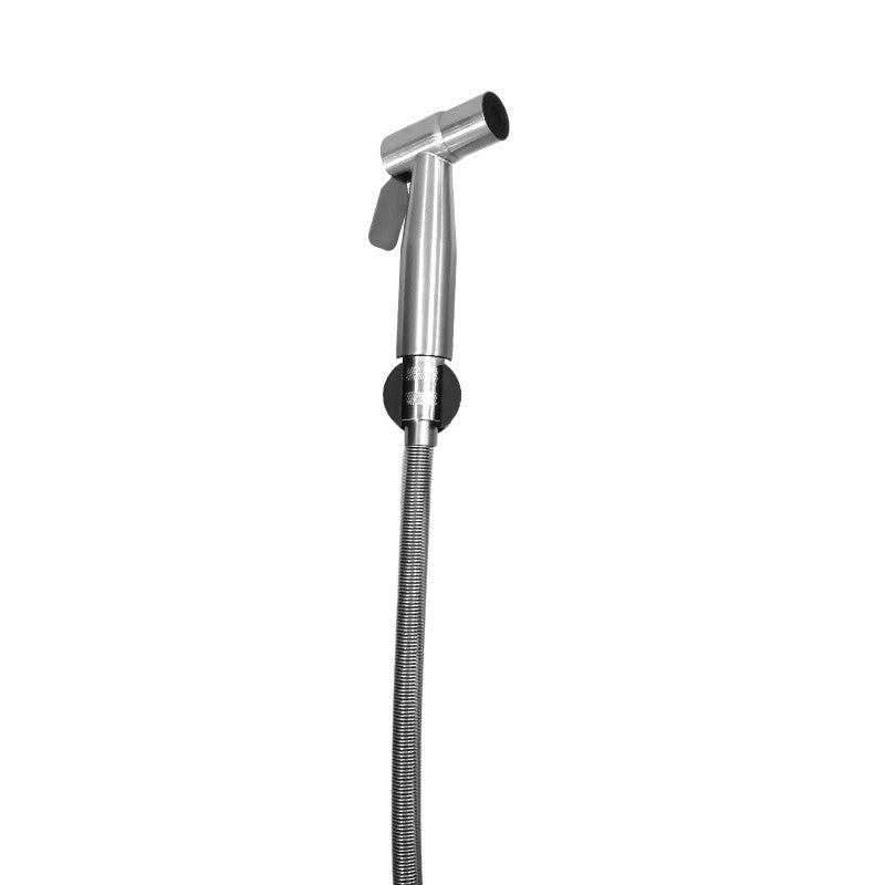Stainless Steel Muslim Shower Set 5"inches Head + 1 Meter Spring Pipe in Silver | High Water Pressure | Easy Installation