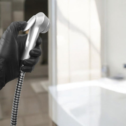 Muslim Shower Head 5"inches in Silver Matt | Durable ABS Plastic | Top Push Lever | Moderate Water Pressure | Easy Installation