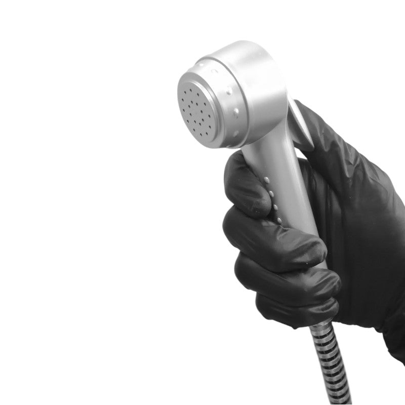 Muslim Shower Head 5"inches in Silver Matt | Durable ABS Plastic | Top Push Lever | Moderate Water Pressure | Easy Installation