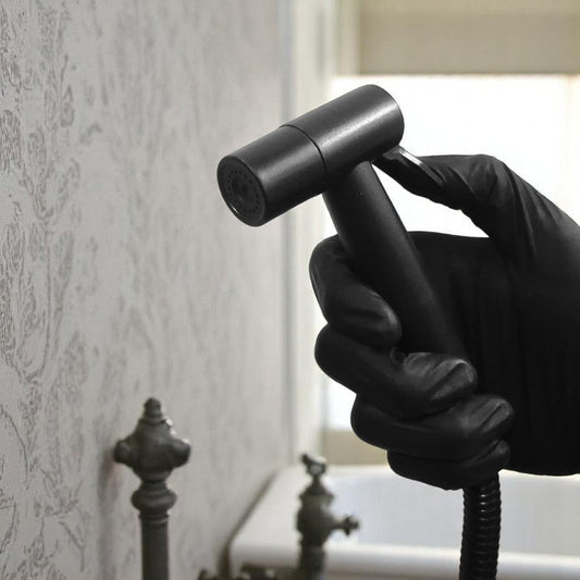 Elegant Muslim Shower Set – 5 inch Head + 1.2m Pipe Matt Black | Reliance Sanitary