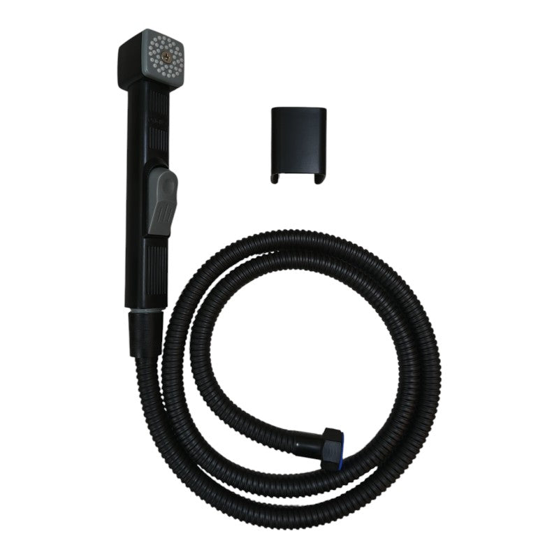 Premium Muslim Shower Set 7"inches Head + 1.2 Meter Pipe Matt Black | High Water Pressure | Easy Installation | ABS Plastic Head + Stainless Steel Pipe