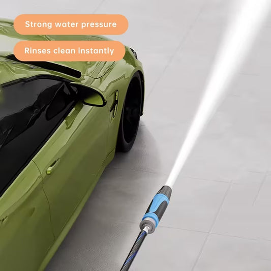 High Pressure Water Nozzel + 10 Meter Hose Pipe for Solar Panel Cleaning, Car Wash and More | ABS Plastic Nozzel with Nylon Braided High Quality Pipe