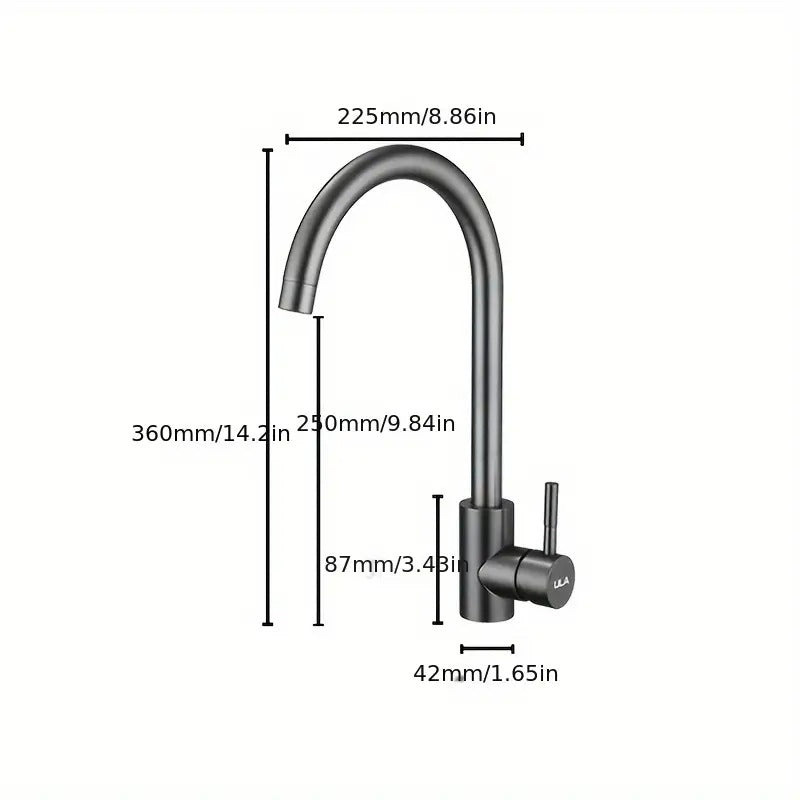 Heavy Duty Round Neck Kitchen Mixers in Stainless Steel | Matt Black, Gun Metal & Shiny Gold