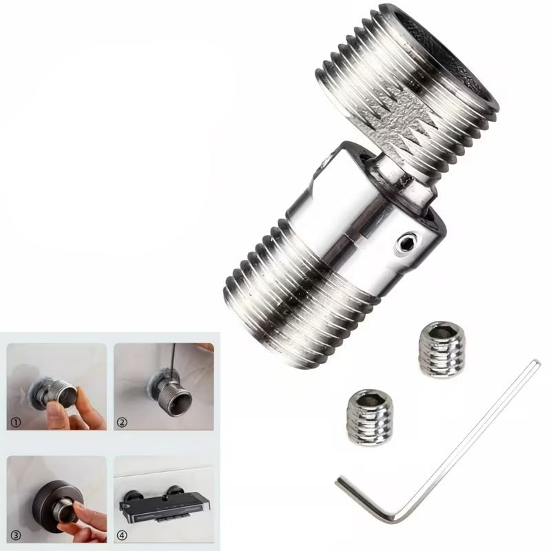 Adjustable Half Sides for Wall Mixer in Stainless Steel | Standard 1/2" inch (wall side) by 3/4" inch (mixer side)