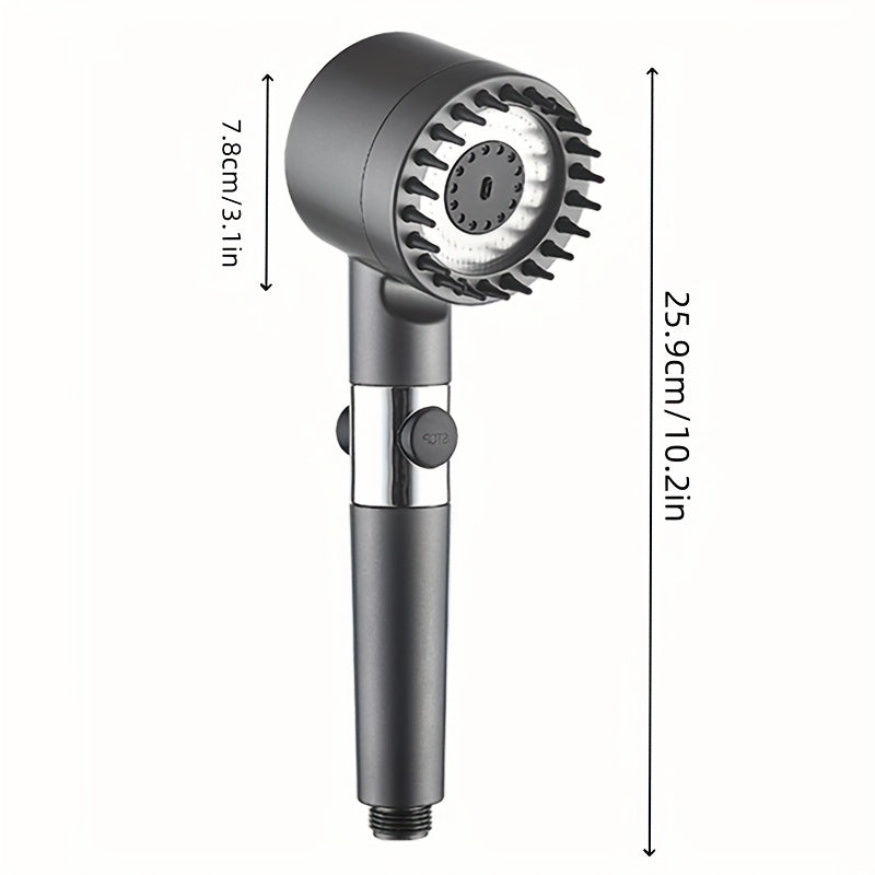 5 in 1 Function Massage Hand Shower Head | High Pressure | Silicon Massage Brush | Water Filter | Wall Mounted