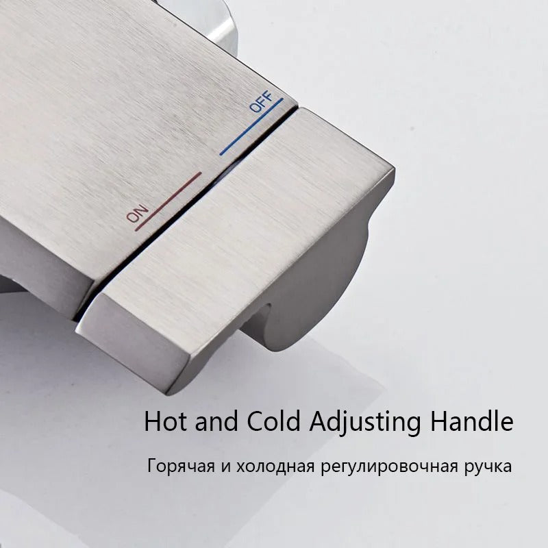 Piano Button Complete Bathroom Set in Stainless Steel with Basin Mixer Mettalic Grey