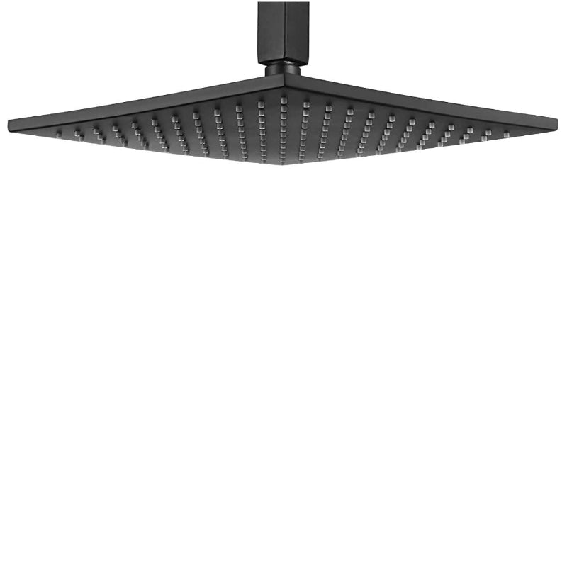 Heavy Duty 6" to 16" inches Rain Shower in Stainless Steel Matt Black | 360° Adjustable | Silicon Nozzles