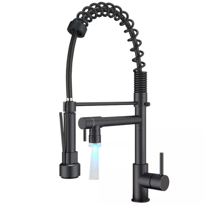 Premium 15" inches Pull Out Premium Kitchen Faucet in All Black | Hot and Cold Mixer | Pull Out Spray | 360° Moveable
