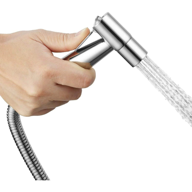 Stainless Steel Muslim Shower Set 5"inches Head + 1.2 Meter Pipe | High Water Pressure | Easy Installation