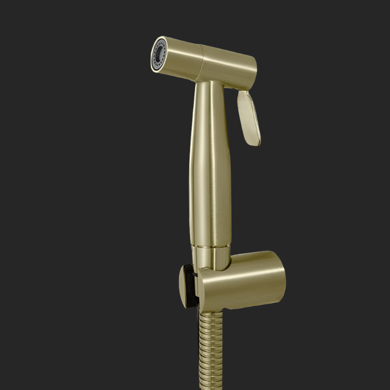 Golden Stainless Steel Muslim Shower Set 5"inches Head + 1.2 Meter Pipe | High Water Pressure | Easy Installation