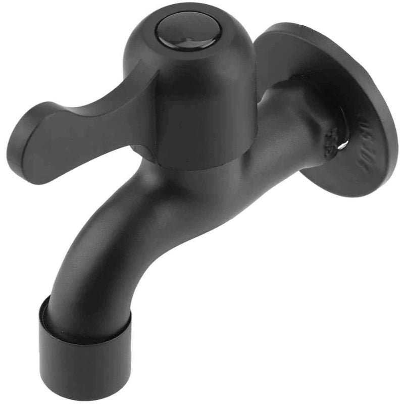 Single Bib Tap Black in Stainless Steel