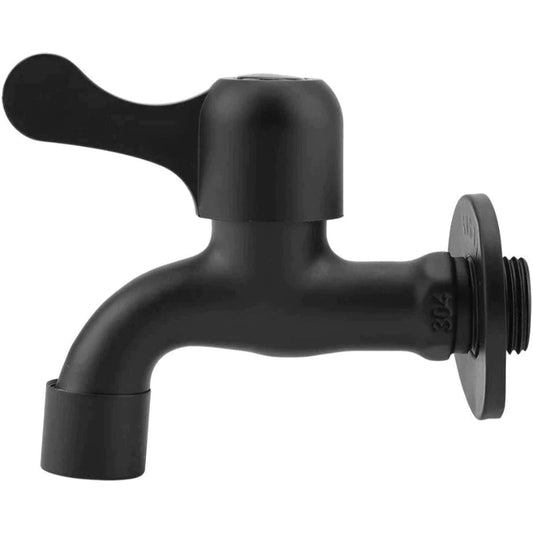 Single Bib Tap Black in Stainless Steel