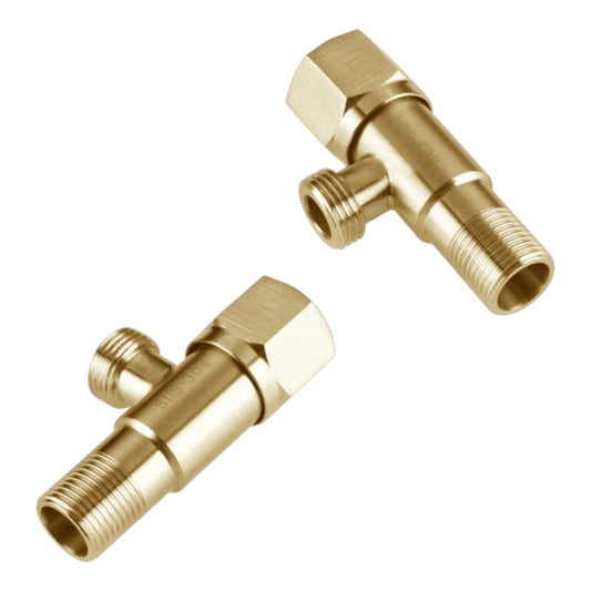 Heavy Duty T Cock Valve 1/2" inch in Stainless Steel Golden