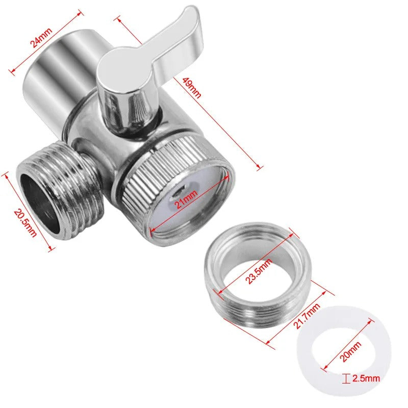 2 in 1 Divider for Kitchen and Basin Faucet for Shower Connection | Made in Stainless Steel | Easy Installation